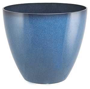 Landscapers Select PT-S080 Planter, 15 in Dia, 12-3/4 in H, Round, Resin, Blue, Blue