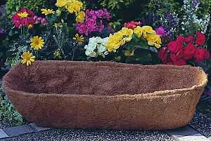 Landscapers Select T51551-3L Planter Liner, 30 in W, 9 in H, Rectangular, Natural Coconut, Brown
