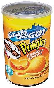 Pringles 84561 Potato Chips, Cheddar, Cheese Flavor, 2.5 oz Can
