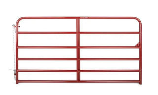 8' Tube Gate, 50 in H Gate, Steel Frame, Red, Tarter 6ER8