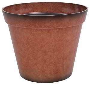 Landscapers Select PT-S035 Planter, 18 in Dia, 14 in H, Round, Resin, Terra Cotta, Terra Cotta