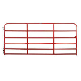 Tarter 6ER12 Tube Gate, 12 ft W Gate, 50 in H Gate, Steel Frame, Red