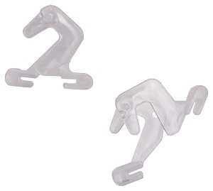 ProSource GB72733-PS Ceiling Track Hook, 1.5 in L, 0.35 in H, PVC, Clear, Wall Mount Mounting