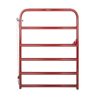 Tarter 6ER6 Tube Gate, 6 ft W Gate, 50 in H Gate, Steel Frame, Red