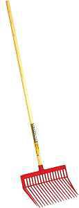 Little Giant PDF1RED Bedding Fork, Diamond Shaped Tine, Polycarbonate Tine, Wood Handle, Red, 52 in L Handle