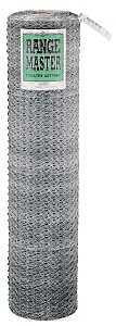 Rangemaster 6027 Poultry Net, 50 ft L, 48 in W, 20 Gauge, Hexagonal Mesh, 2 in Mesh, Galvanized Steel