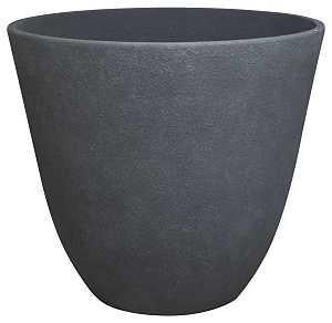 Landscapers Select PT-S044-B Planter, 22 in Dia, 20 in H, Round, Resin, Dark Monzonite, Monzonite