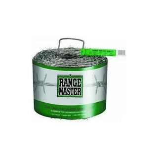 Rangemaster Class 3 7203 Barbed Wire, 1320 ft L, 15-1/2 Gauge, 5 in Points Spacing, Zinc
