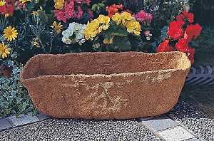 Landscapers Select T51550-3L Planter Liner, 24 in W, 9 in H, Rectangular, Natural Coconut, Brown