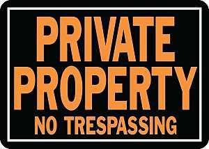 Hy-Ko Hy-Glo Series 848 Identification Sign, Rectangular, PRIVATE PROPERTY NO TRESPASSING, Fluorescent Orange Legend