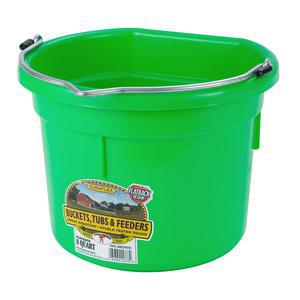FLAT BACK PLASTIC BUCKET 8 QT LIME GREEN