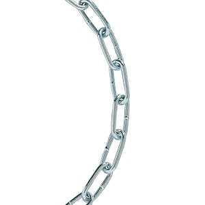Baron 46187 Straight Link Chain, #4, 10 ft L, Low Carbon Steel, Electro Galvanized/Zinc Plated