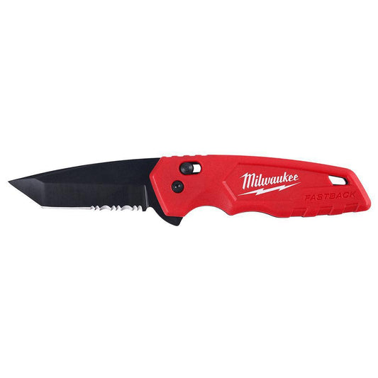 Milwaukee FASTBACK Series 48-22-1530 Utility Knife, 3 in L Blade, Stainless Steel Blade, Contour-Grip Handle, Red Handle