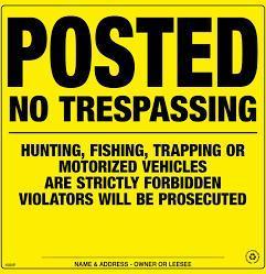 Posted No Trespassing Sign Roll 11"x11" (100) Count