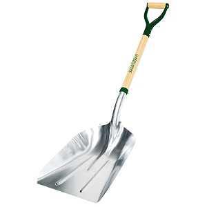 Landscapers Select 34605 Scoop Shovel, Aluminum Blade, Wood Handle, D-Shaped Handle