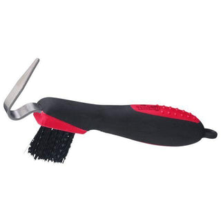 Tough1 Great Grips Hoof Pick with Brush Red