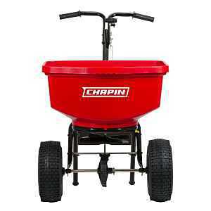 Chapin 8303C Contractor Turf Spreader, 100 lb, Steel Frame, Poly Hopper, Pneumatic Wheel