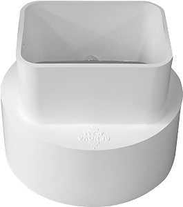 Canplas 414432BC Sewer Downspout Adapter, 2 x 3 x 4 in Connection, Hub, PVC, White