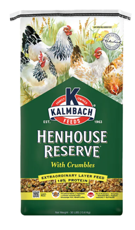 Kalmbach Henhouse Reserve® with Crumbles for Chickens and Poultry 30#
