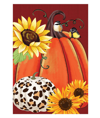 Animal Print Pumpkin Garden Suede Flag