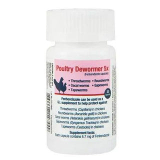 Poultry Dewormer 5x 20ct Capsules (Fenbendazole)