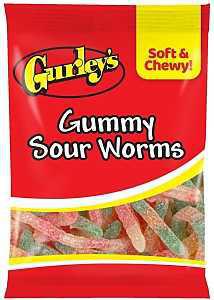 Gurley's 743786 Candy, Gummy, Gummy Sour Worms Flavor, 5 oz