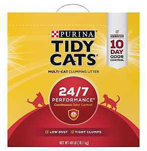 Tidy Cats 7023001669 Cat Litter, 35 lb Capacity, Gray/Tan, Granular Pail