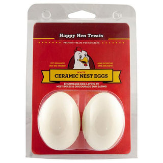 Happy Hen Ceramic Nest Eggs (White) 2-PK