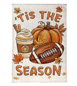 Fall Icon Season Burlap Flag  Garden