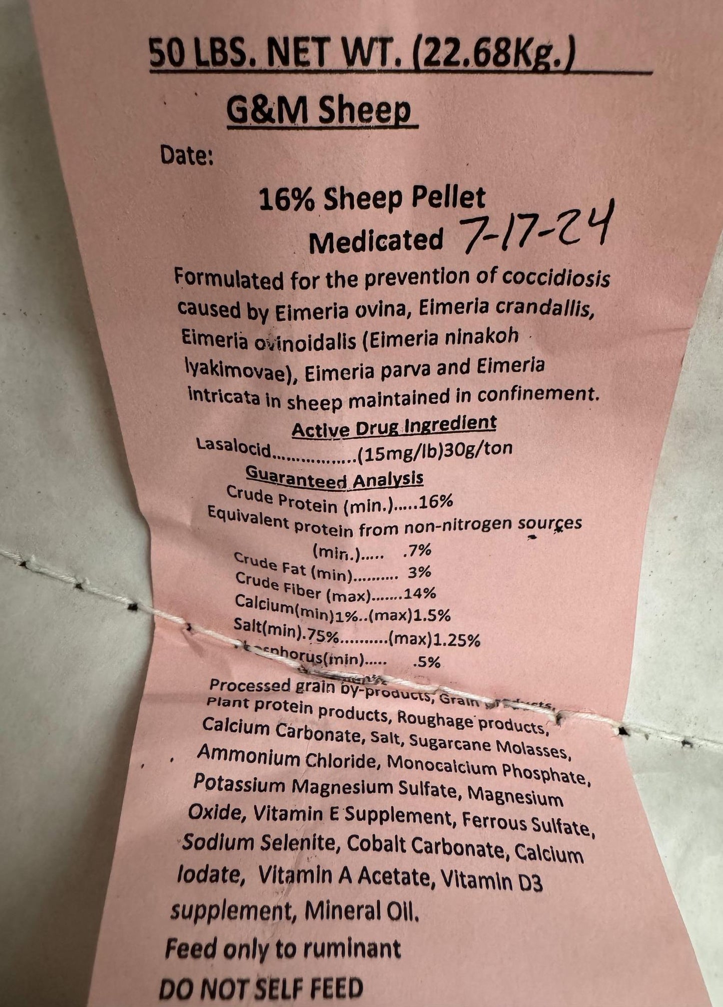 G&M Milling - 16% Sheep Pellets