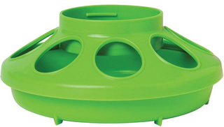 Little Giant Chick Feeder Base Green, 1 qt Capacity, 8-Opening, Polypropylene