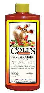 Cole's Flaming Squirrel Seed Sauce FS08 Bird Seed, Cajun Flavor, 8 oz Bottle