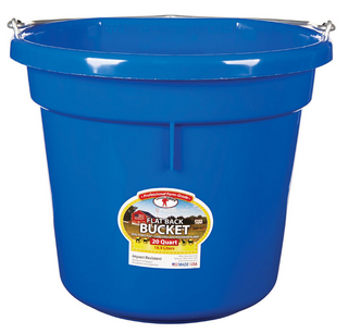 Little Giant Flat Back Plastic Bucket - 20 qt, Blue