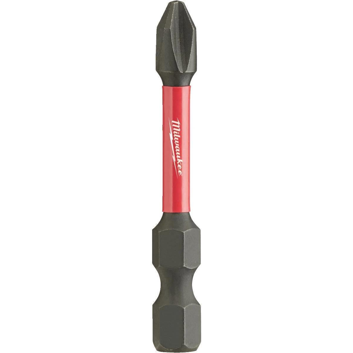 Milwaukee SHOCKWAVE 48-32-4762 Power Bit, #2 Drive, Phillips Drive, 1/4 in Shank, Hex Shank, 2 in L, Steel