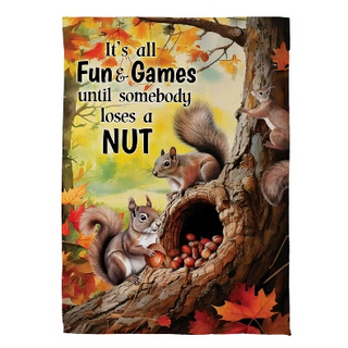 Squirrel Fun & Games Suede Flag Garden