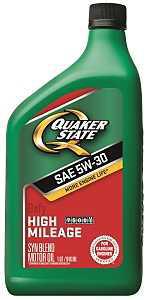 Quaker State 550043276 High-Mileage Motor Oil, 5W-30, 1 qt Bottle