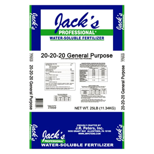 Jack's Fertilizer 20-20-20 Water Soluble (25 lb bag)