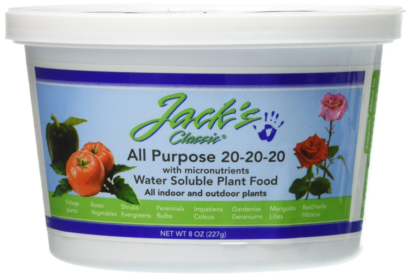 Jack's Classic Water Soluble Plant Food 8oz (All Purpose 20-20-20)