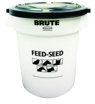 Rubbermaid 1868861 Feed-Seed Container with Lid, Plastic, White