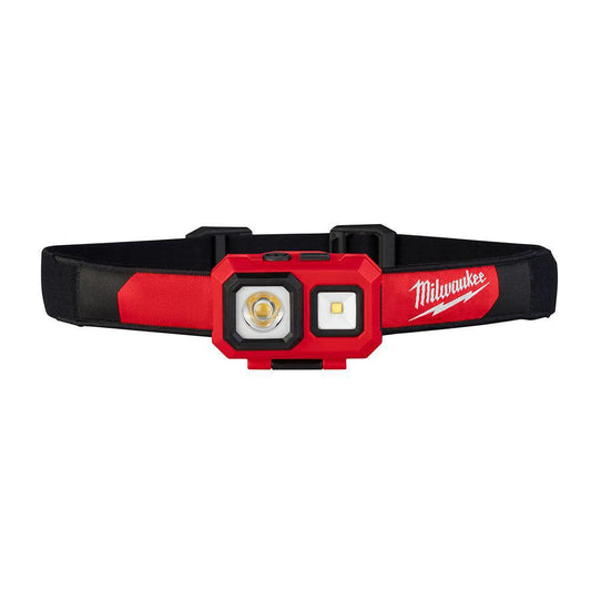 Milwaukee TRUEVIEW 2104 Headlamp, AAA Battery, LED Lamp, 450, Flood, Spot Beam, 295 ft Beam Distance, Red