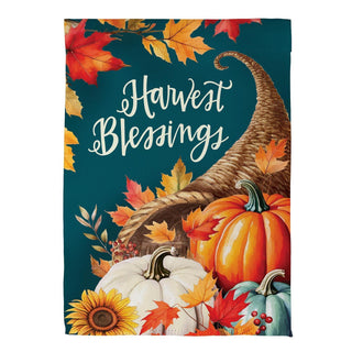 Thanksgiving Harvest Blessings Suede Flag Garden