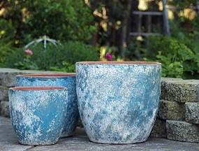 COCO POTS, AEGEAN BLUE - 19"X17"