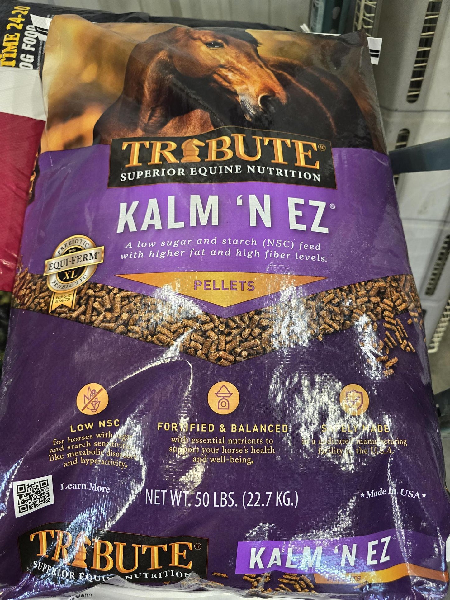 Horse Feed - Tribute Kalm 'N EZ Pellet (50 lb bag)