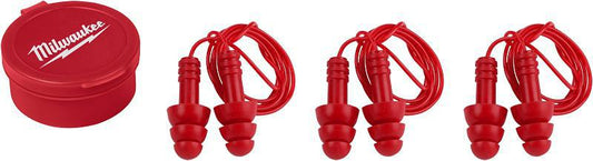 Milwaukee 48-73-3151 Reusable Ear Plugs, 26 dB NRR, Silicone Ear Plug, Red Ear Plug