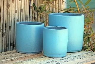 BEGONIA PLANTER, LIGHT BLUE - 8.5"X8.5"