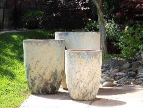 TALL MILANO CONE PLANTERS, AEGEAN BLUE - 13" x 18"