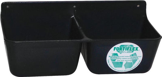 Fortex-Fortiflex MF2BX Mineral Feeder, 1.75 qt Volume, 2-Compartment, Polyethylene/Rubber, Black