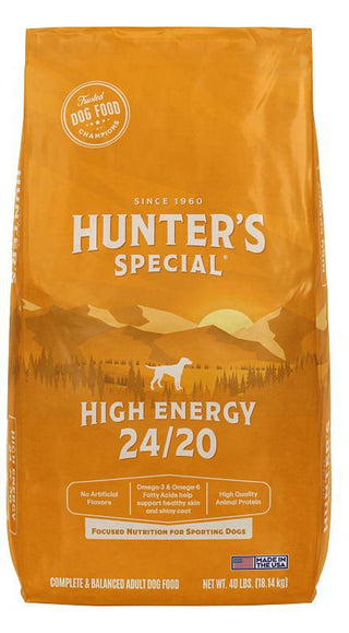ORANGE Hunter's Special Dog Food, all Breed, Beef/Chicken Flavor, 40 lb Bag