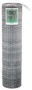 Rangemaster 6432 Poultry Netting, 50 ft L, 72 in W, 20 ga Gauge, Hexagonal Mesh, 1 in Mesh, Steel, Galvanized