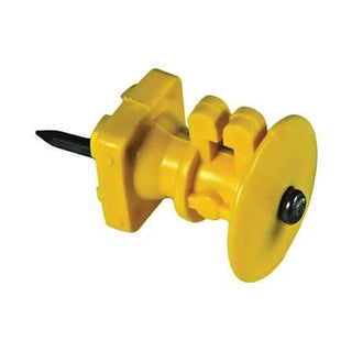 Zareba IWKNY-Z Wood Post Knob Insulator, 9 to 22 ga Fence Wire, Aluminum/Polywire/Steel, Polyethylene, Yellow